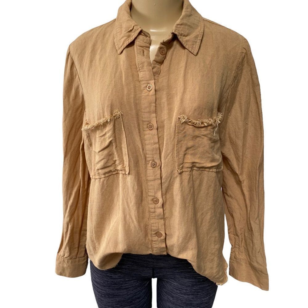 Show Me Your MuMu ‘Marcella’ linen button down Shirt C23 - Picture 3 of 8